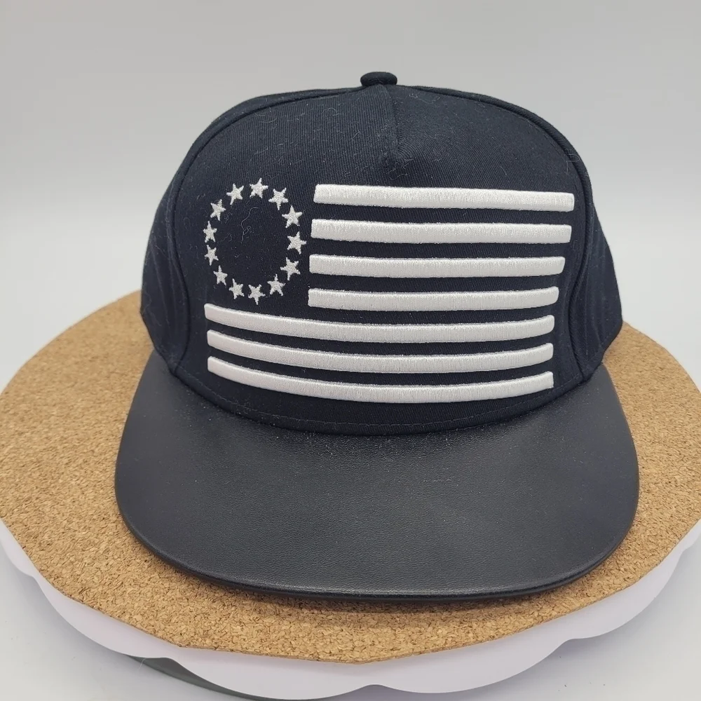 BETSY ROSS FLAG 1776 SNAPBACK HAT BLACK NEW